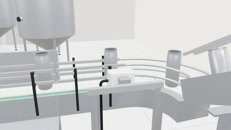 The datecoder head beside the infeed conveyor.